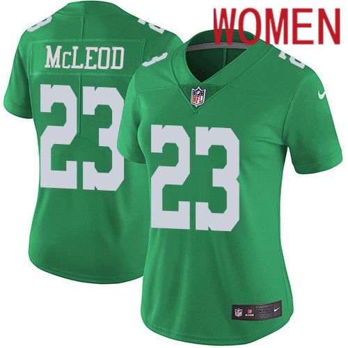 Women Philadelphia Eagles #23 Rodney McLeod Nike Green Vapor Limited Rush NFL Jersey